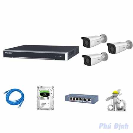 TRỌN BỘ 3 CAMERA IP HIKVISION 8MP | cameraphudinh.com.vn